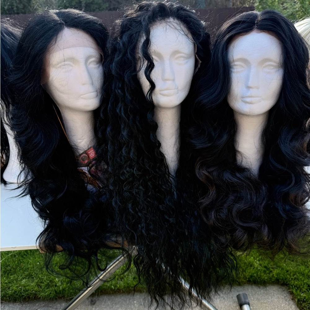 Women's Wig Lot- Long Dark Natural Wave & Curly Styles